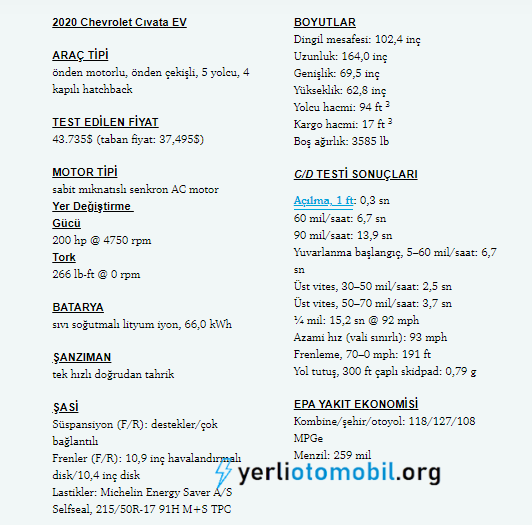 2021 Elektrikli Chevrolet Bolt Detayları neler? Motor, Şanzıman ve Performans, hakkında, Menzil, Şarj ve Pil Ömrü, İç Mekan, Konfor hakkında sizlere detaylar sunacağız.